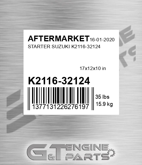 K2116-32124 Starter Suzuki K2116-32124 for AFTERMARKET