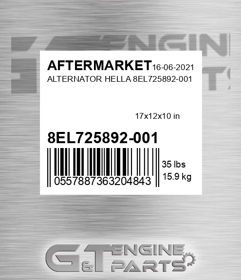 8EL725892-001 Alternator Hella 8el725892-001 for AFTERMARKET