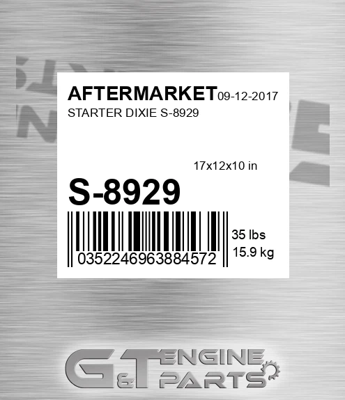 S-8929 Starter Dixie S-8929 for AFTERMARKET