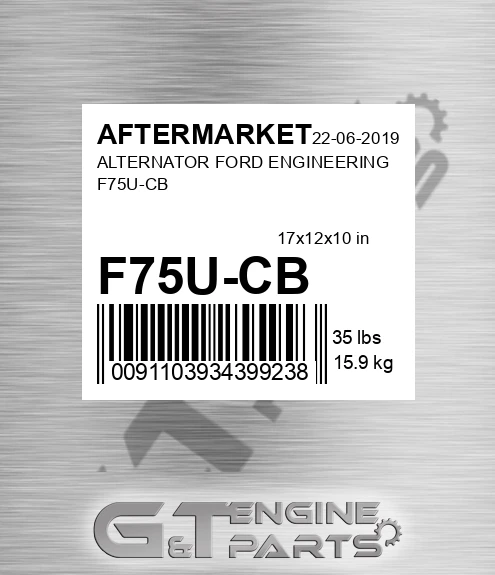 F75U-CB Alternator Ford Engineering F75u-cb for AFTERMARKET