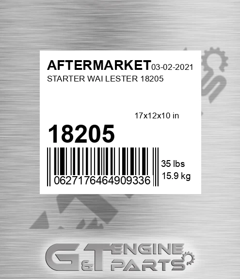 18205 Starter Wai Lester for AFTERMARKET