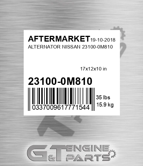 23100-0M810 Alternator Nissan 23100-0m810 for AFTERMARKET