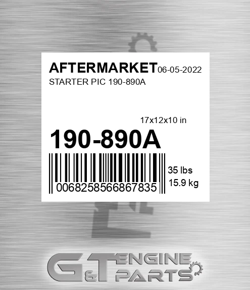 190-890A Starter Pic 190-890a for AFTERMARKET