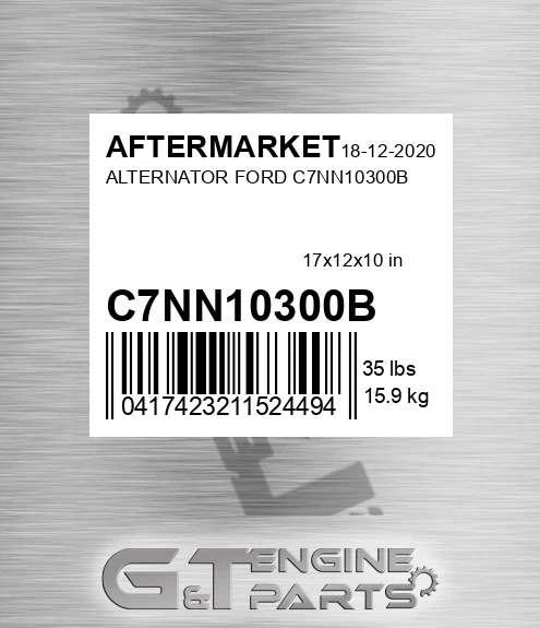 C7NN10300B Alternator Ford C7nn10300b for AFTERMARKET