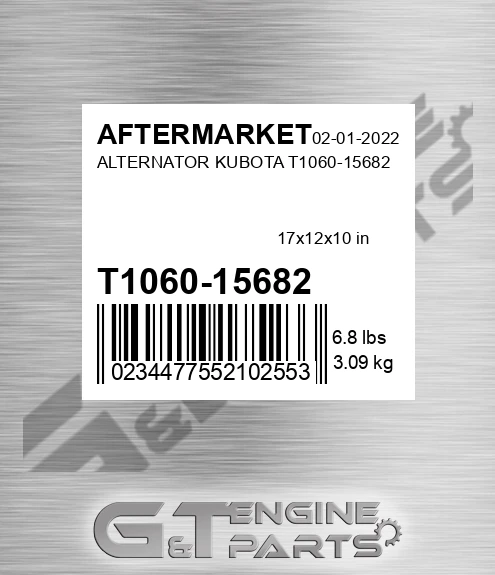 T1060-15682 Alternator Kubota T1060-15682