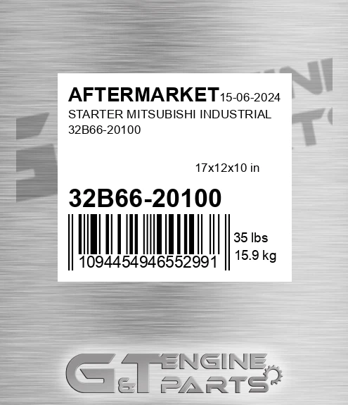 32B66-20100 Starter Mitsubishi Industrial 32b66-20100 for AFTERMARKET