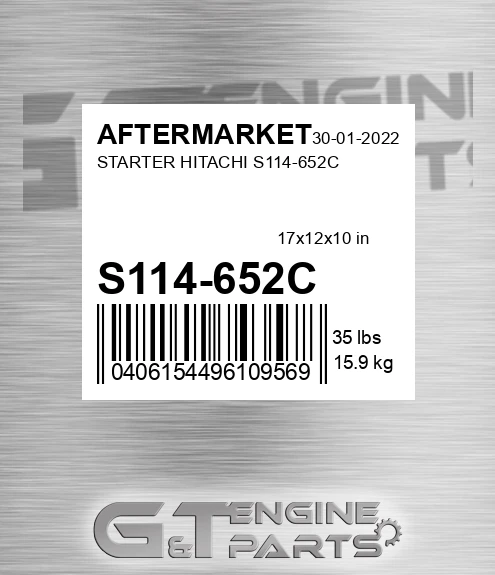 S114-652C Starter Hitachi S114-652c for AFTERMARKET