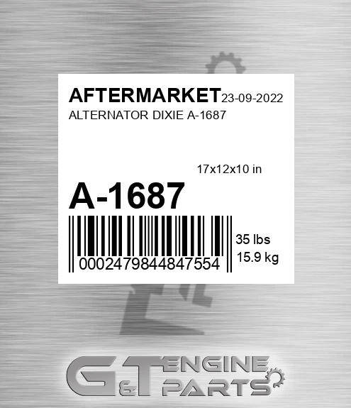 A-1687 Alternator Dixie A-1687 for AFTERMARKET