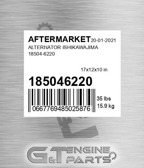 185046220 Alternator Ishikawajima for AFTERMARKET
