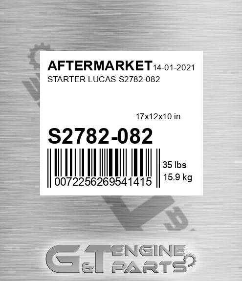 S2782-082 Starter Lucas S2782-082 for AFTERMARKET