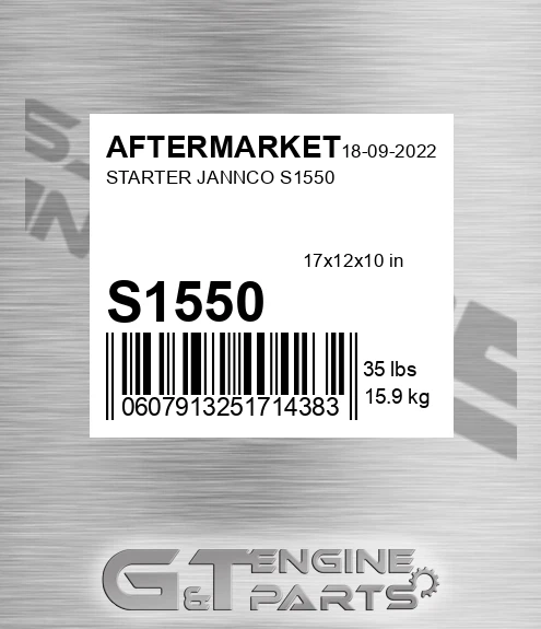 S1550 Starter Jannco for AFTERMARKET