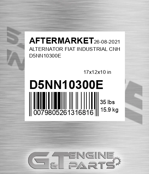 D5NN10300E Alternator Fiat Industrial Cnh D5nn10300e for AFTERMARKET