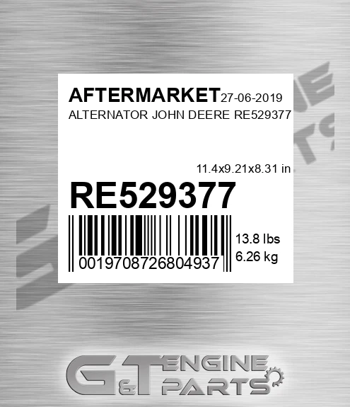 RE529377 Alternator John Deere