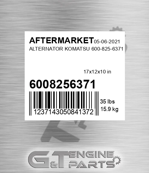 6008256371 Alternator Komatsu for AFTERMARKET