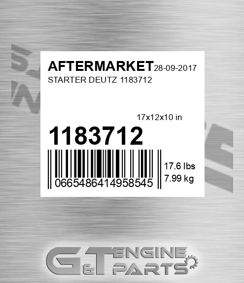 1183712 Starter Deutz for AFTERMARKET
