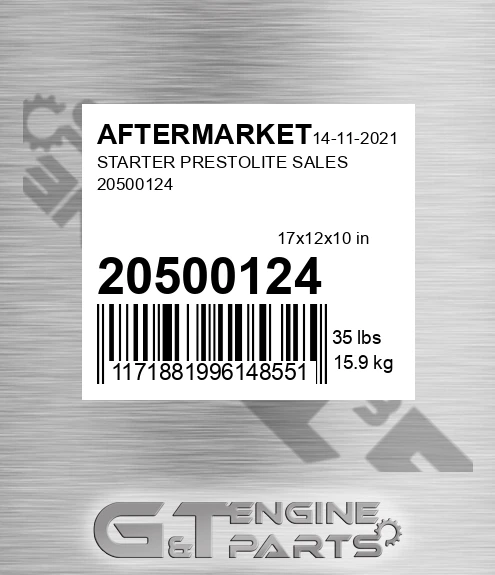 20500124 Starter Prestolite Sales for AFTERMARKET