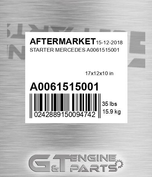 A0061515001 Starter Mercedes for AFTERMARKET