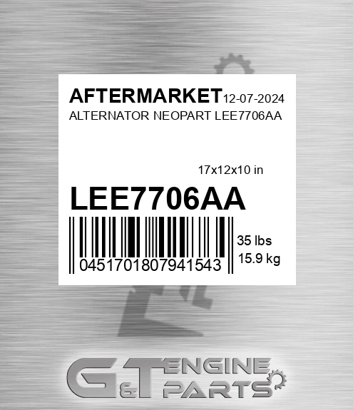 LEE7706AA Alternator Neopart for AFTERMARKET