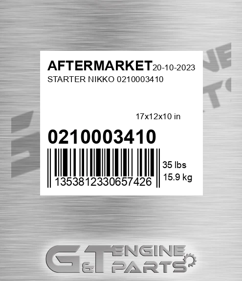 0210003410 Starter Nikko 0210003410 for AFTERMARKET