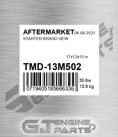 TMD13M502 Starter Brand New for AFTERMARKET