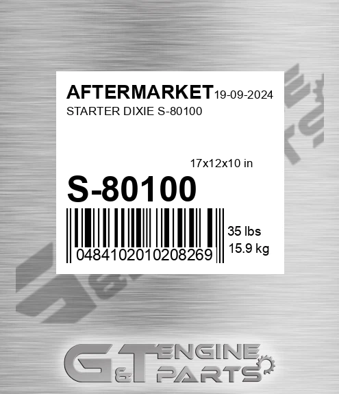 S-80100 Starter Dixie S-80100 for AFTERMARKET