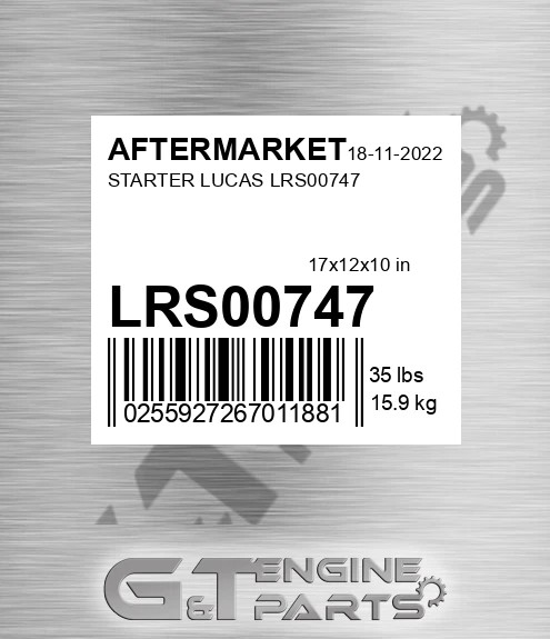 LRS00747 Starter Lucas for AFTERMARKET