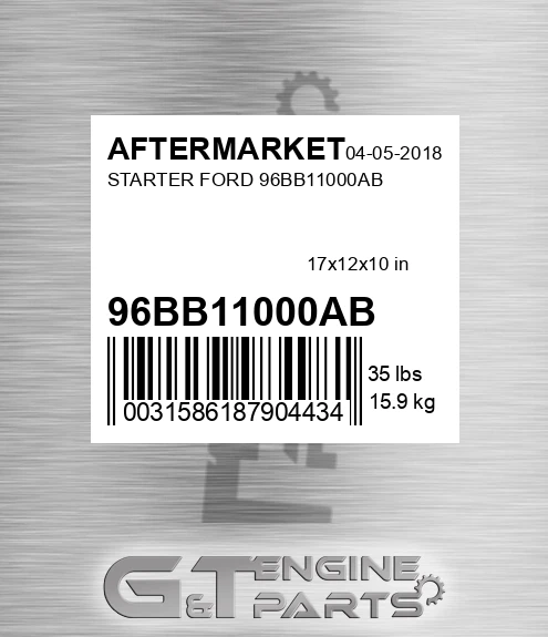 96BB11000AB Starter Ford for AFTERMARKET