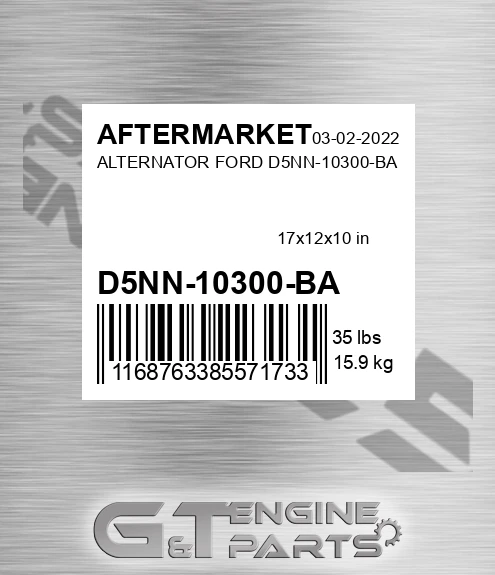 D5NN-10300-BA Alternator Ford D5nn-10300-ba for AFTERMARKET