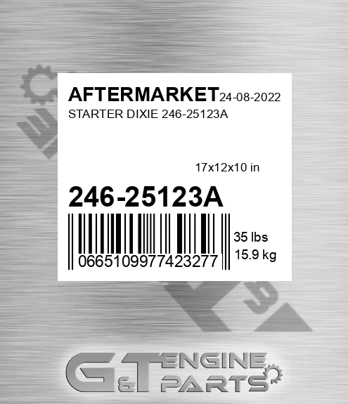 246-25123A Starter Dixie 246-25123a for AFTERMARKET