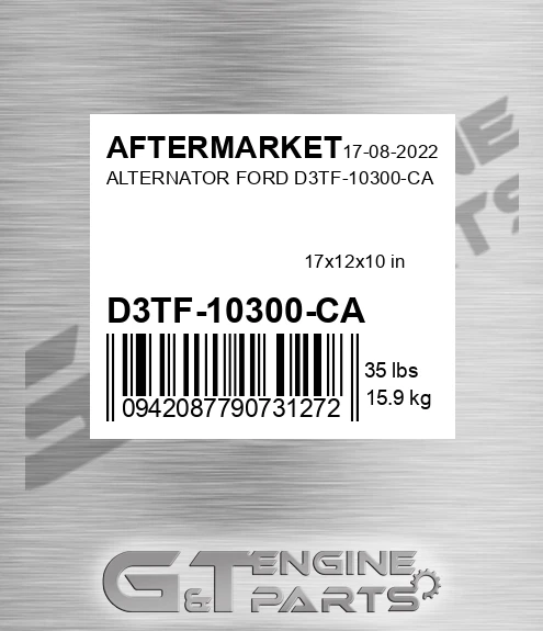 D3TF-10300-CA Alternator Ford D3tf-10300-ca for AFTERMARKET