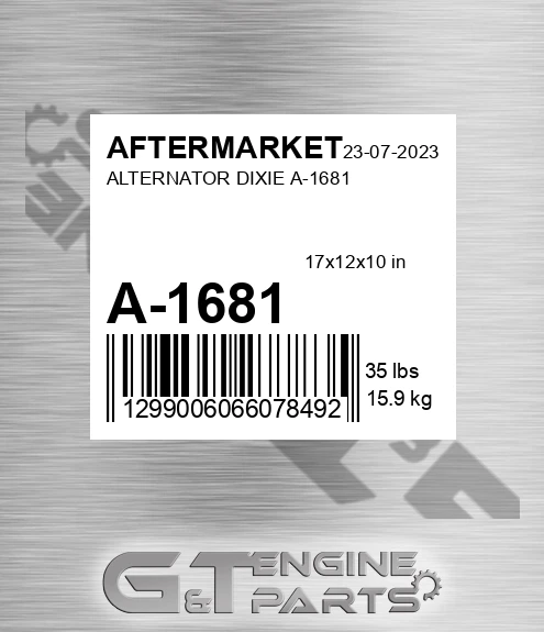 A-1681 Alternator Dixie A-1681 for AFTERMARKET