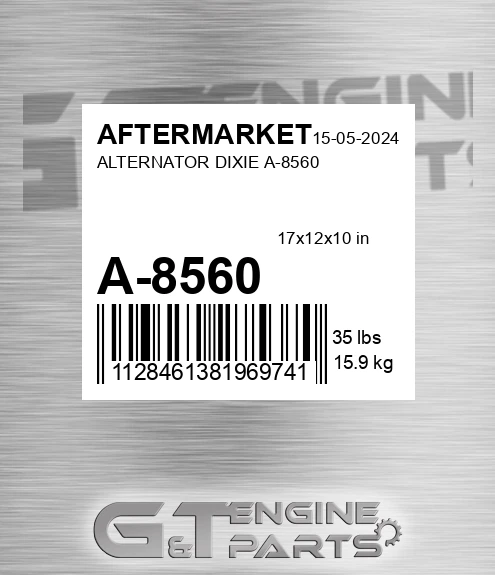A-8560 Alternator Dixie A-8560 for AFTERMARKET
