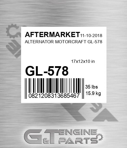 GL-578 Alternator Motorcraft Gl-578 for AFTERMARKET