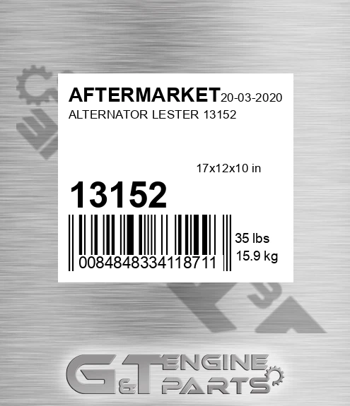 13152 Alternator Lester for AFTERMARKET