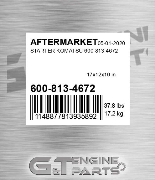 600-813-4672 Starter Komatsu 600-813-4672