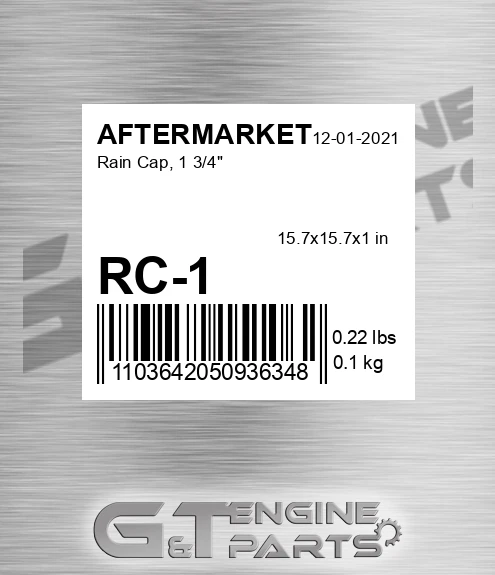RC-1 Rain Cap, 1 3/4" for AFTERMARKET