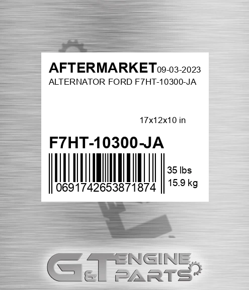 F7HT-10300-JA Alternator Ford F7ht-10300-ja for AFTERMARKET