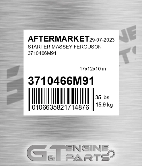 3710466M91 Starter Massey Ferguson for AFTERMARKET