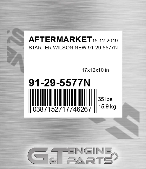 91-29-5577N Starter Wilson New 91-29-5577n for AFTERMARKET