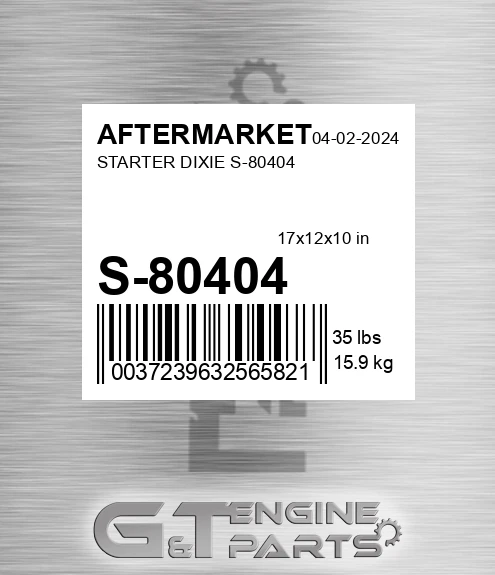 S-80404 Starter Dixie S-80404 for AFTERMARKET