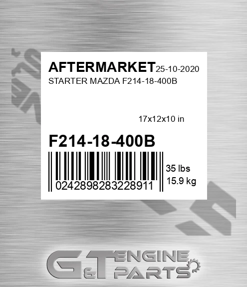 F214-18-400B Starter Mazda F214-18-400b for AFTERMARKET
