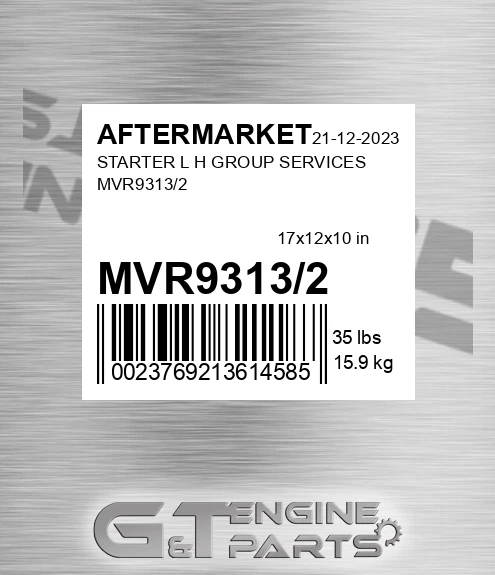 MVR9313/2 Starter L H Group Services Mvr9313/2 for AFTERMARKET
