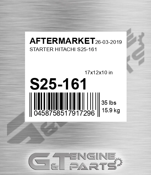 S25-161 Starter Hitachi S25-161 for AFTERMARKET