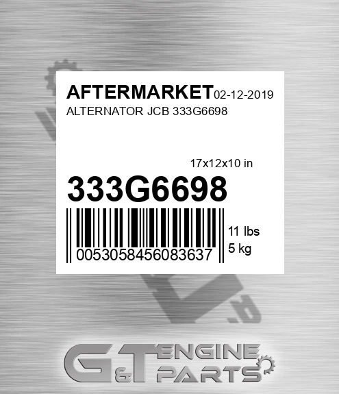 333G6698 Alternator Jcb