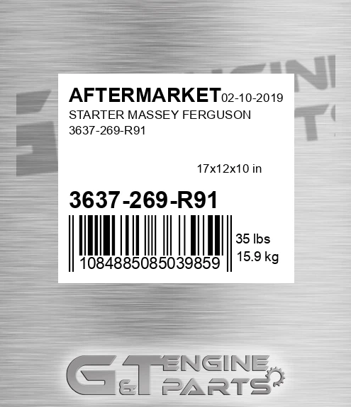 3637-269-R91 Starter Massey Ferguson 3637-269-r91 for AFTERMARKET