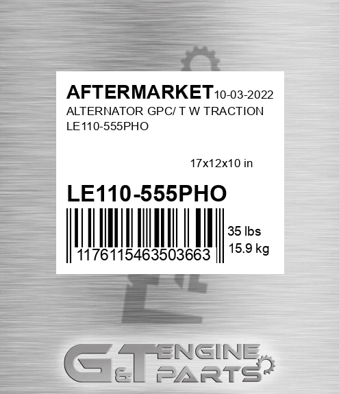 LE110-555PHO Alternator Gpc/ T W Traction Le110-555pho for AFTERMARKET