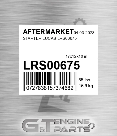 LRS00675 Starter Lucas for AFTERMARKET
