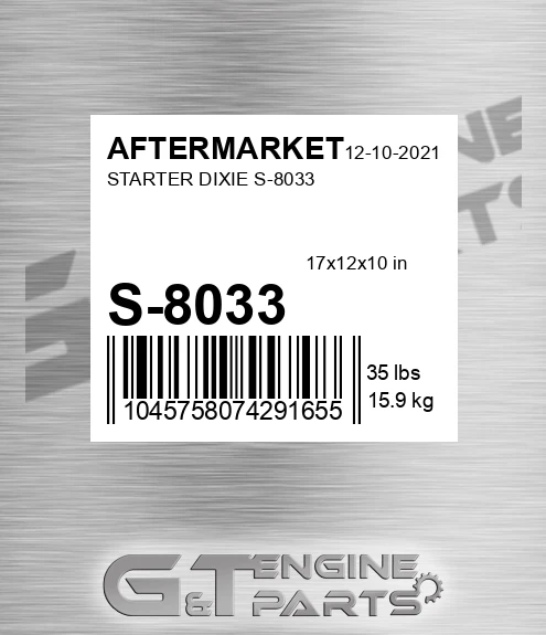 S-8033 Starter Dixie S-8033 for AFTERMARKET