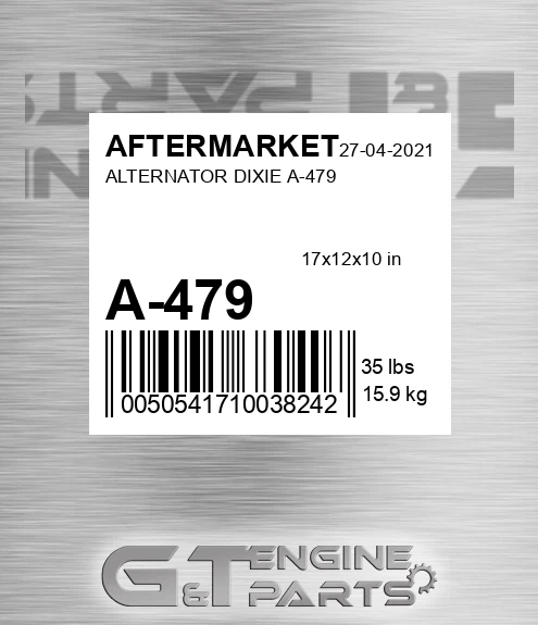 A-479 Alternator Dixie A-479 for AFTERMARKET