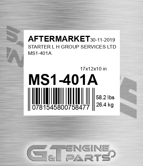 MS1-401A Starter L H Group Services Ltd Ms1-401a for AFTERMARKET
